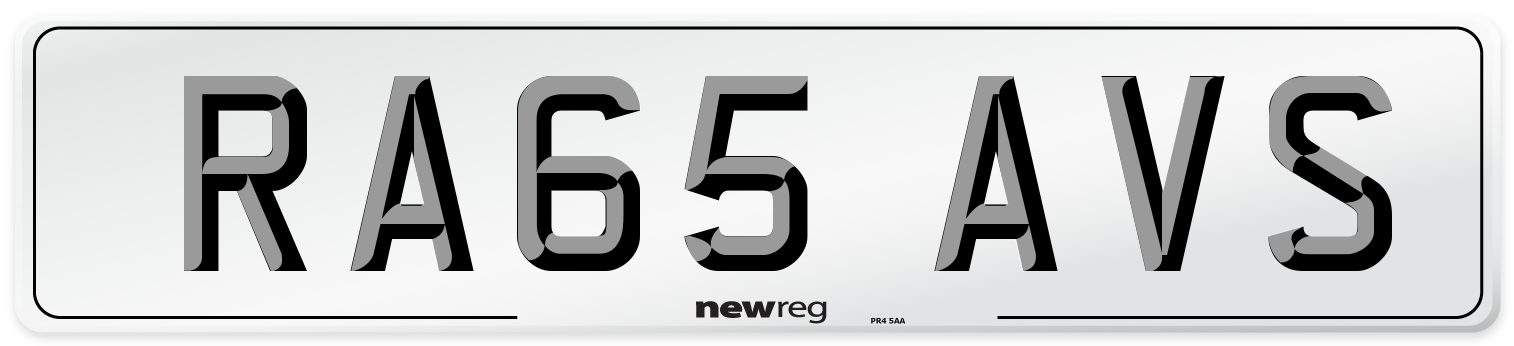 RA65 AVS Number Plate from New Reg